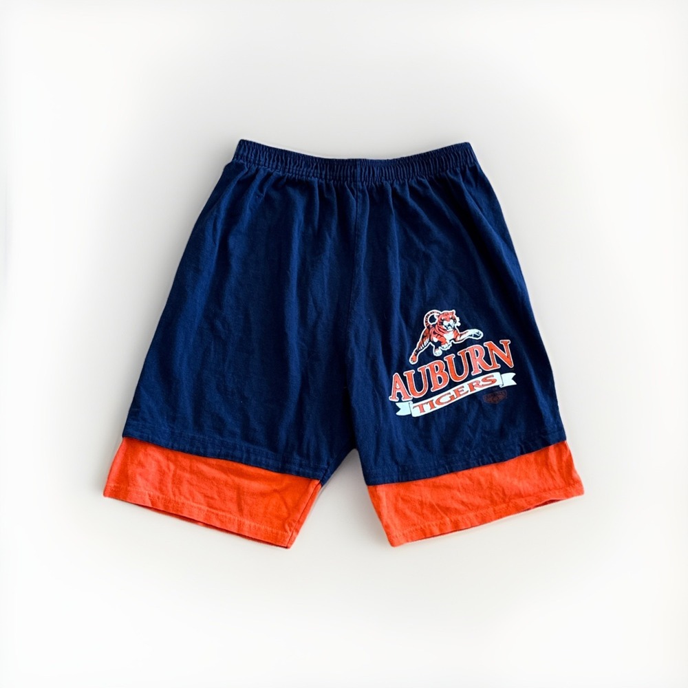 Auburn Tigers Shorts Men's‎ M Cotton Gym 90s Colorblock Vintage Sweat